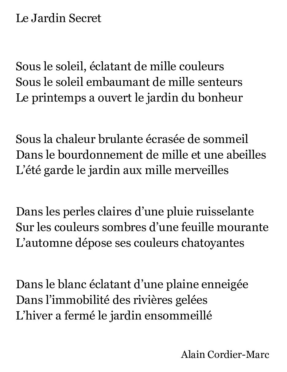Texte Le Jardin Secret
