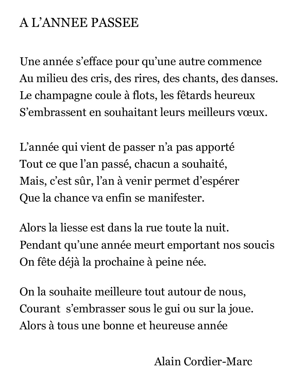 A l' année passée 