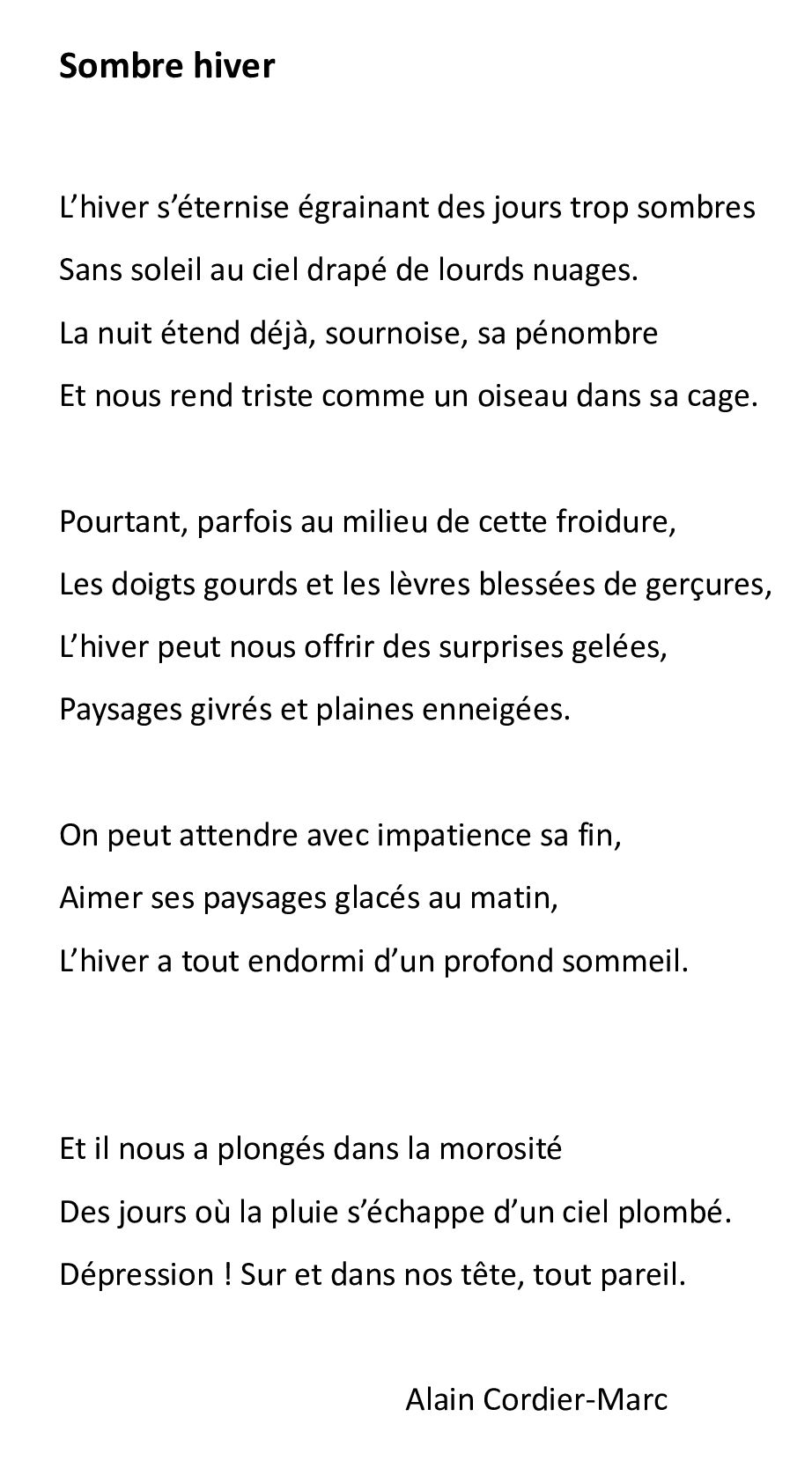 Sombre hiver