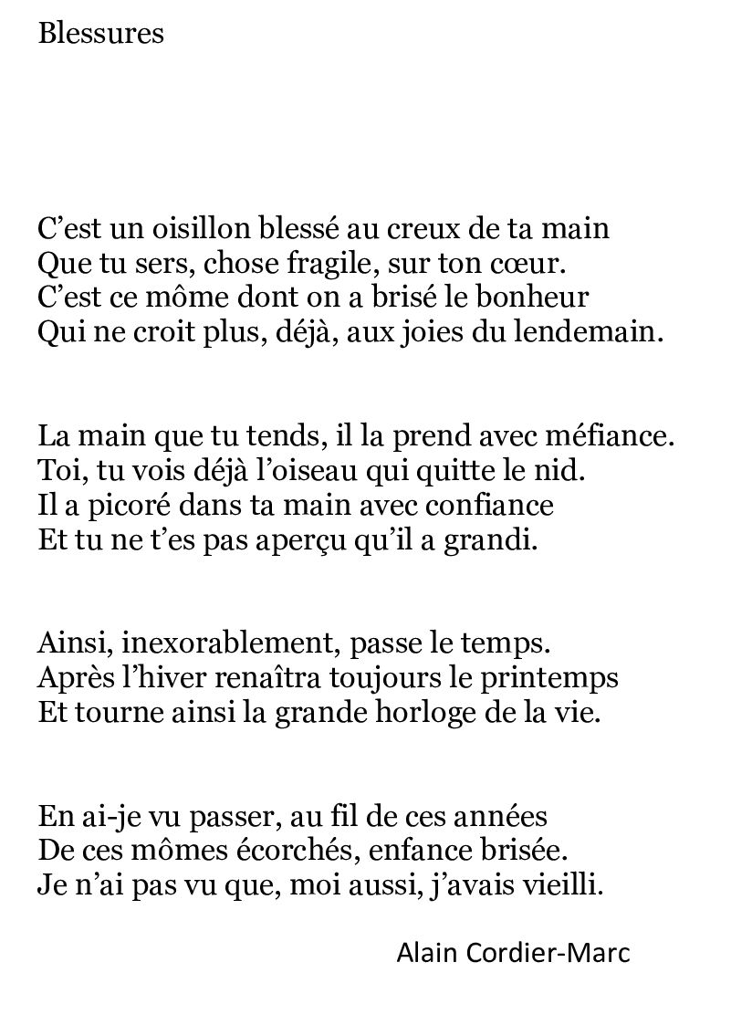 Texte Blessures