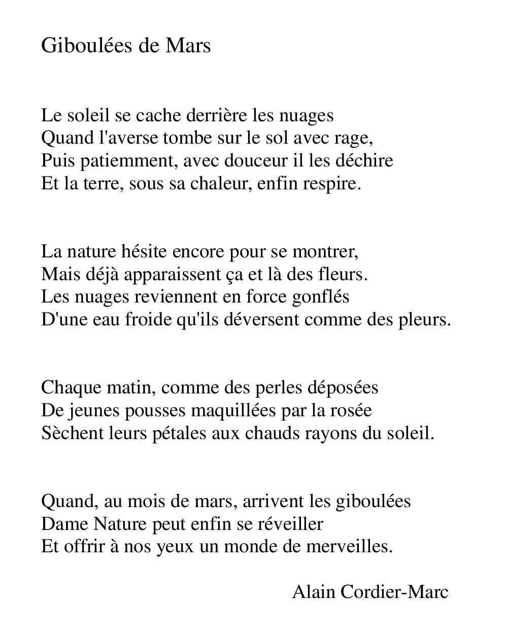 Giboulées de mars