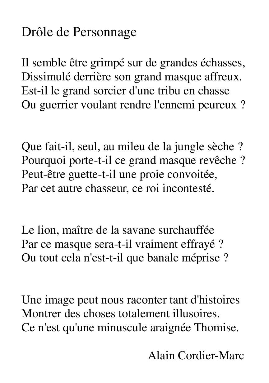 Texte Drôle de personnage 