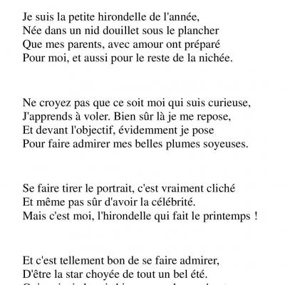 Texte La petite hirondelle 