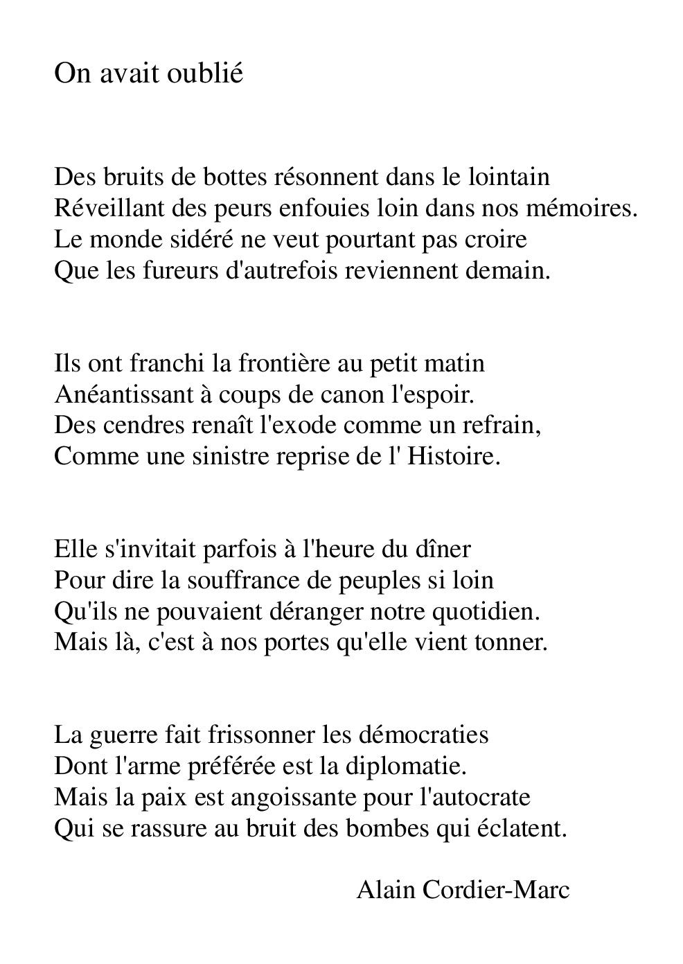 On avait oublié